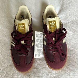 adidas Samba Sneakers in Maroon & Cream